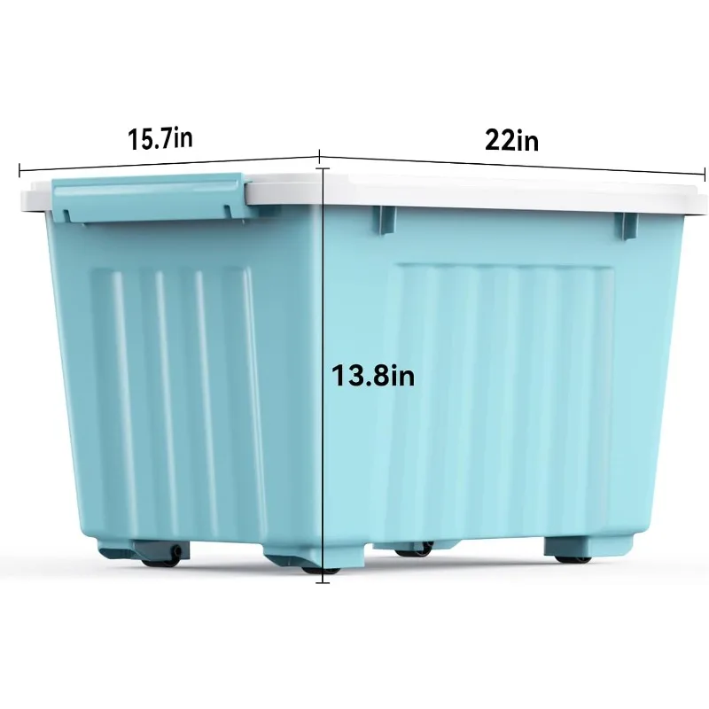 72 Quart Plastic Storage Bin, Stackable and Nestable Storage Boxes with Yellow Lids and Secure Latching Buckles