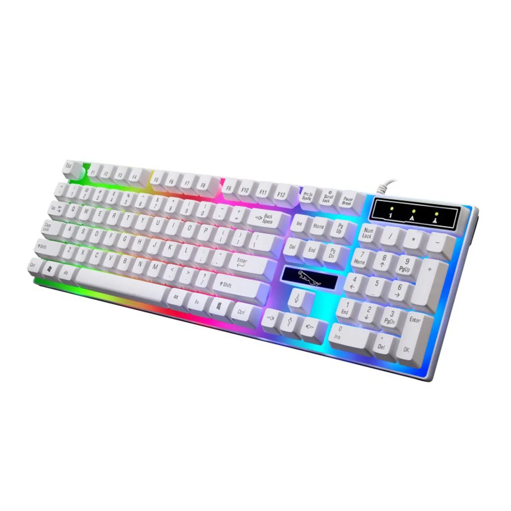 

Backlight Usb Creative Glowing Design Portable For Computer Phone Tablet White Compact Keyboard Lightweight Travel Friendly Usb