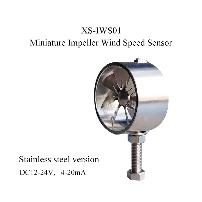 2026 Veinasa XS-IWS01 4-20mA Miniature Impeller Wind Speed Sensor High Accuracy Anemometer Air Volume Tester Allstainless Steel