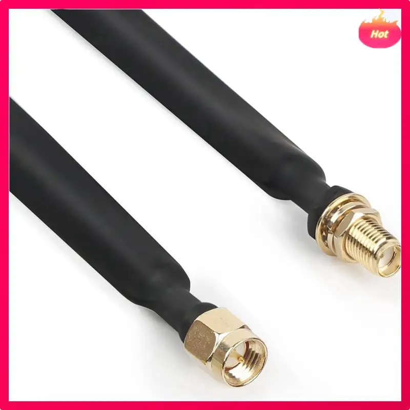 AYHF 2X Lora Flat Cable SMA Male To SMA Female Window And Door Feed Thru Coaxial Cable Extension Adapter For Lora Wifi