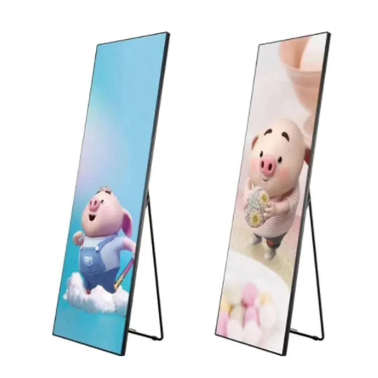 Portable Indoor LED Display Screen WiFi Controlled Stand Base with Easy Installation Digital Poster Display