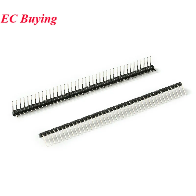 10-20Pc 2.54mm 90° Curved Male Single Double Row Pin Header Needle 2P/3P/4P/5P/6P/8P/10P 40P Connector Strip Pinheader PCB Board