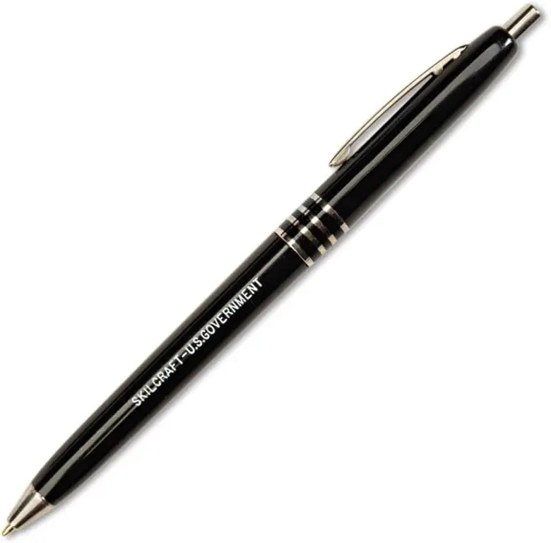 

Retractable Ball Point Pen, Fine Point, Black Ink, Box of 12 - Smooth Writing for Office and School