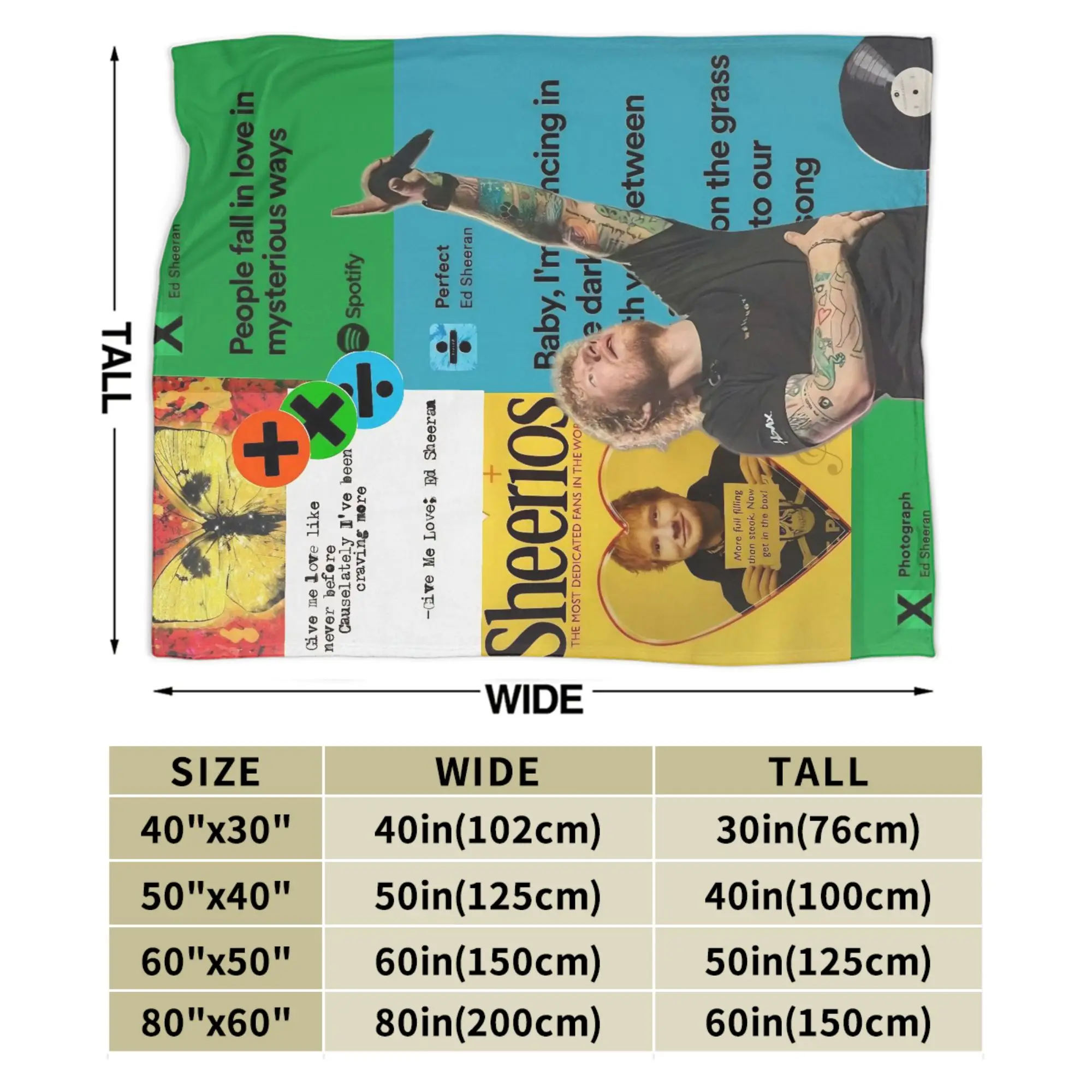 إد شيران حلقة جولة 2026 رمي بطانية للأريكة غامض لينة بطانية قطيفة 50x60 بوصة أحجام متعددة المفرش لجميع المواسم