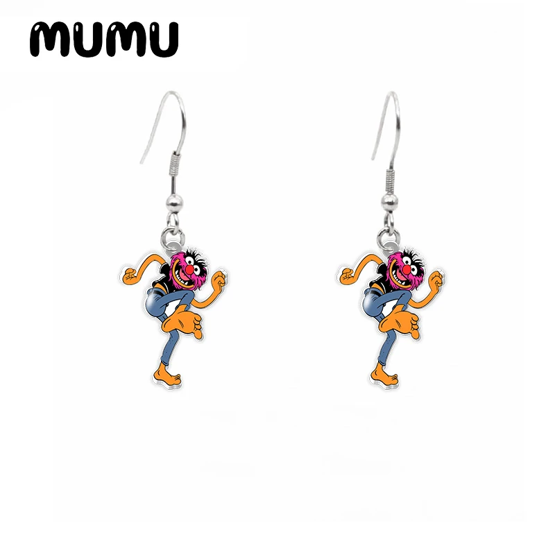 2024 New The Muppets Dangle Earring Kermit Fozzie Acrylic Earrings Handmade Jewelry Epoxy Resin Fish Hook Earring