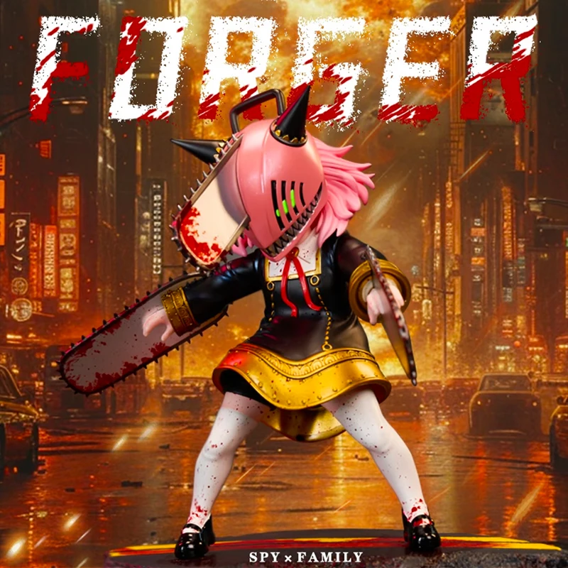 

SPY×FAMILY Anya Cosplay Chainsaw Man Anime Figure Model Toys Collection Desktop Ornament Boy Gift 18cm