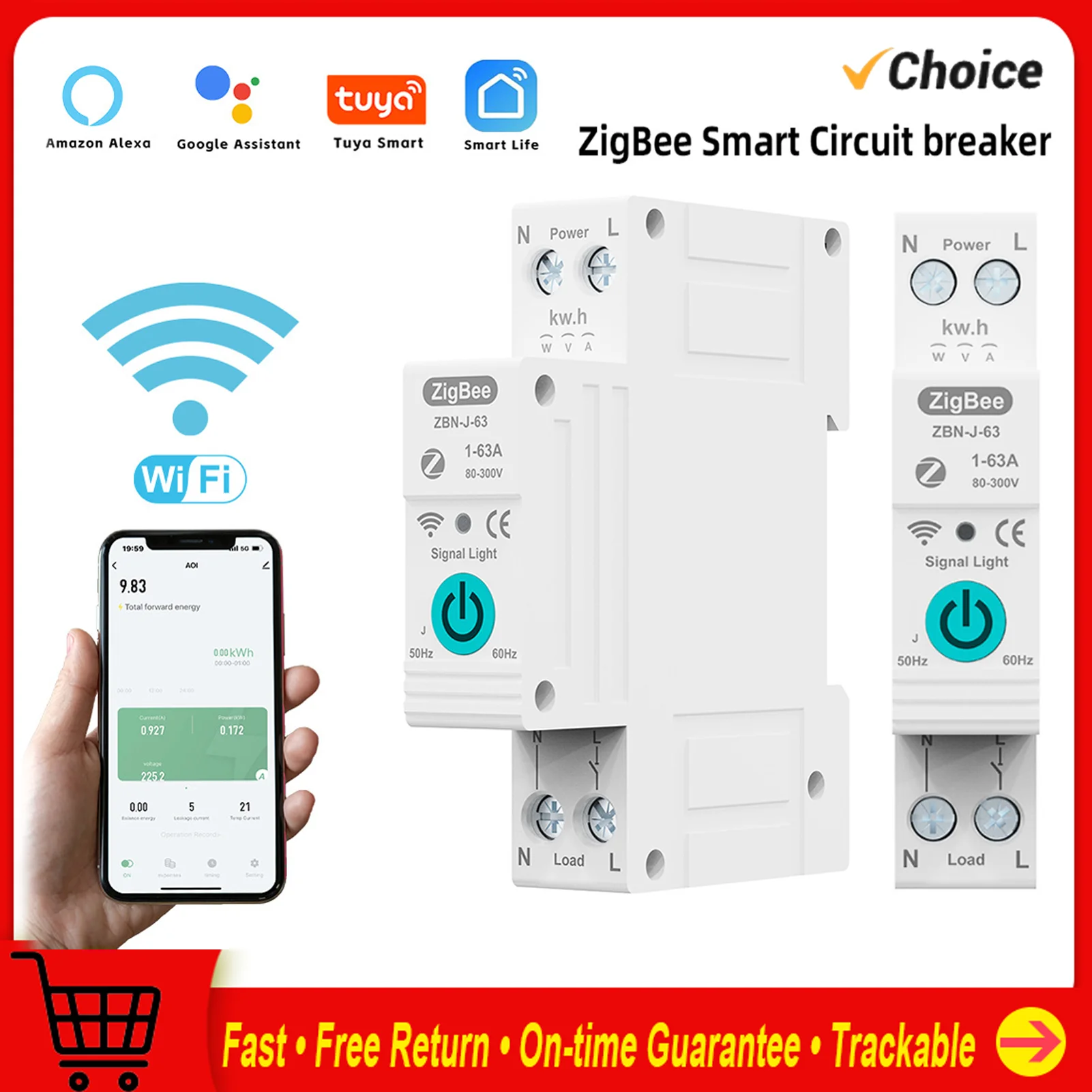 TUYA ZigBee interruttore automatico intelligente telecomando interruttore di controllo vocale homephone wireless APP Connect Circuit Breaker