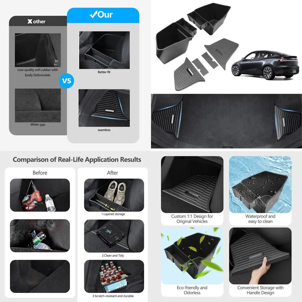 

Контейнеры с крышками для новой модели Y Juniper 5-местный задний багажник 2025-2026 Задний ящик для хранения багажника Материал TPE Боковой груз Orga