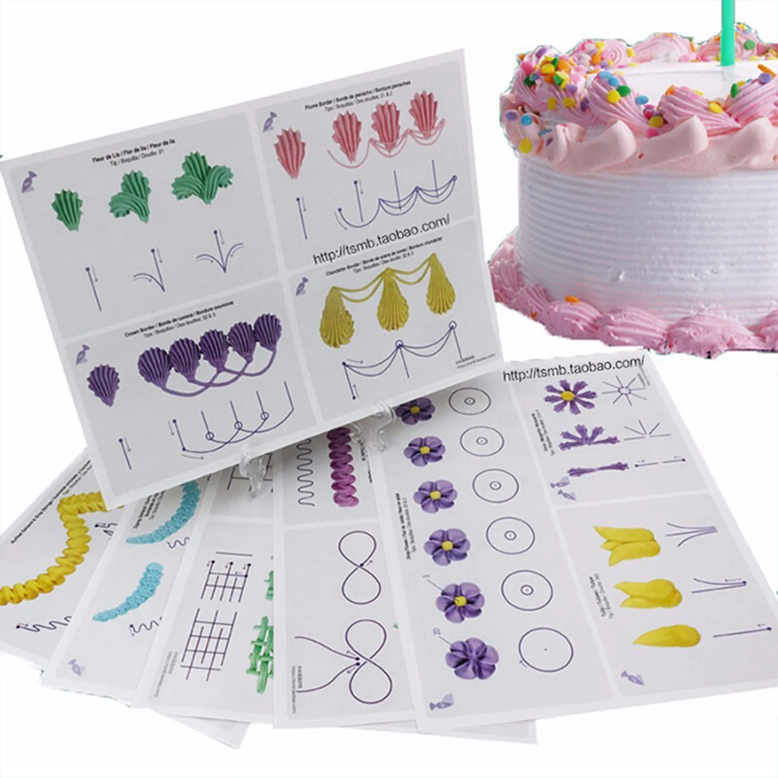 Cake Decorating Piping Techniques Training Kit DIY Cake Cream Decorating Practice Board Drawings