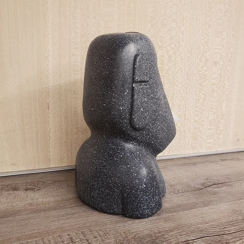 Easter Island Moai Napkin Holder Decorative Resin Stone Statue Paper Tissue Box Table Bust Totem Ornament Tourism Craft