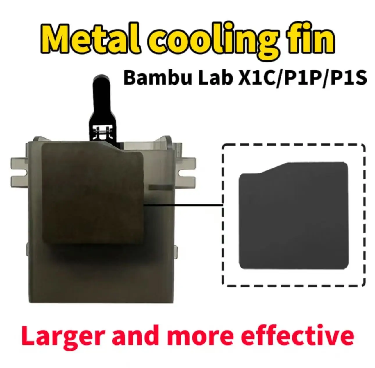 Bambu Lab 3D Printer Accessory More Effective Metal Cooling Fin Optimized Accessory for the Waste Chute for P1P/P1S/X1C