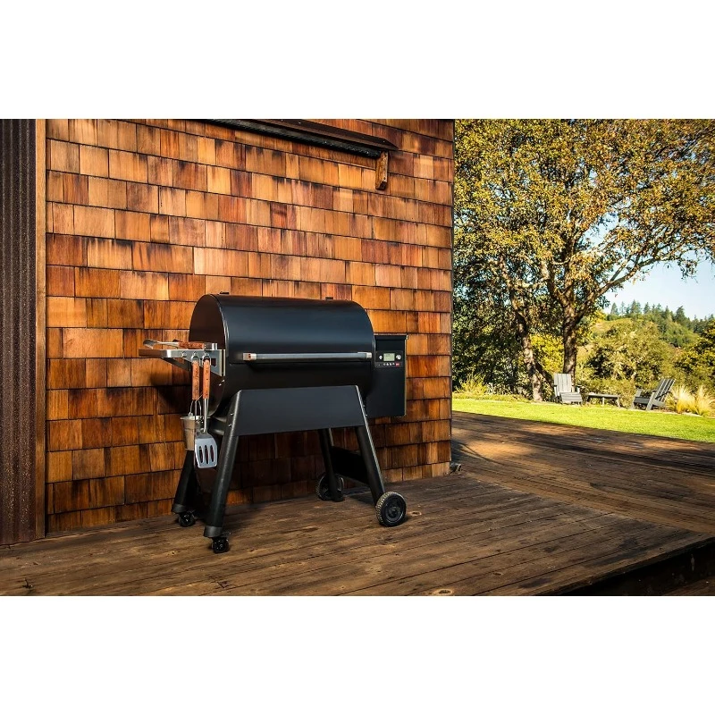 Electric Wood Pellet Grill and Smoker, Black, 885 Square Inches Cook Area, 500 Degree Max Temperature, Meat Probe