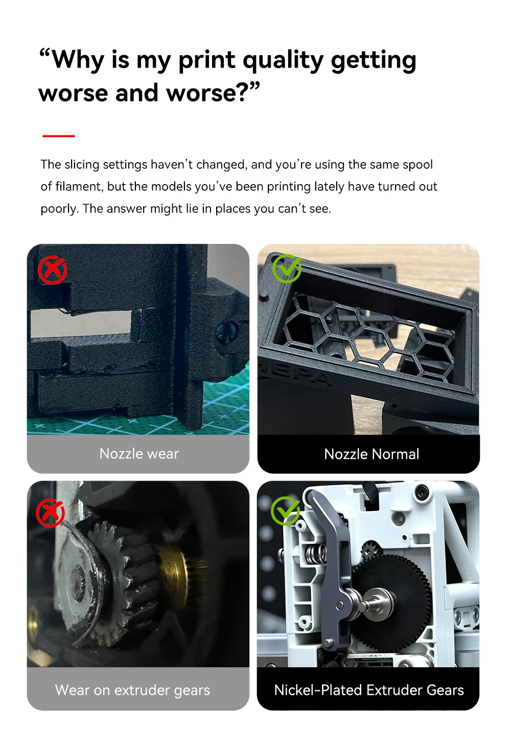 Für Bambu Lab A1/A1 Mini Extruder-Getriebebaugruppe, verbessertes Getriebekit aus gehärtetem Stahl für Bambulab A1 Mini 3D-Druckerteile – Detail 2