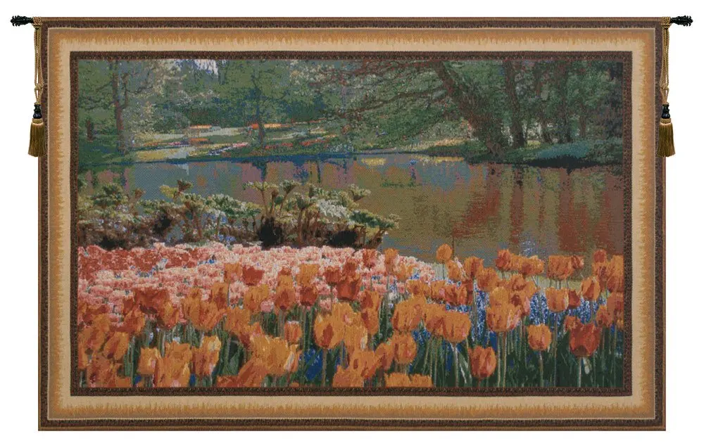 Wall Art Keukenhof I Landscape Tapestry Wall Hanging 26 x 40 in