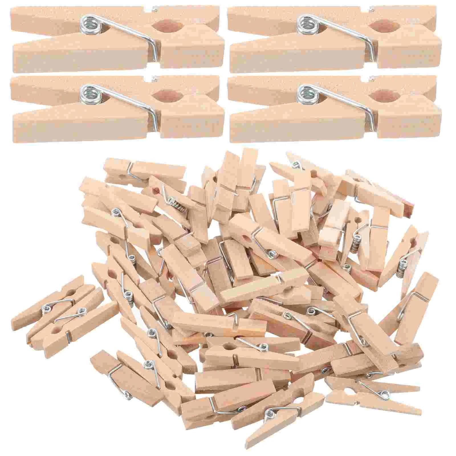 100 Pcs Small Clothes Pins for Photos Picture Hangers Clothespin Craft Clip Magazine Rack Wooden