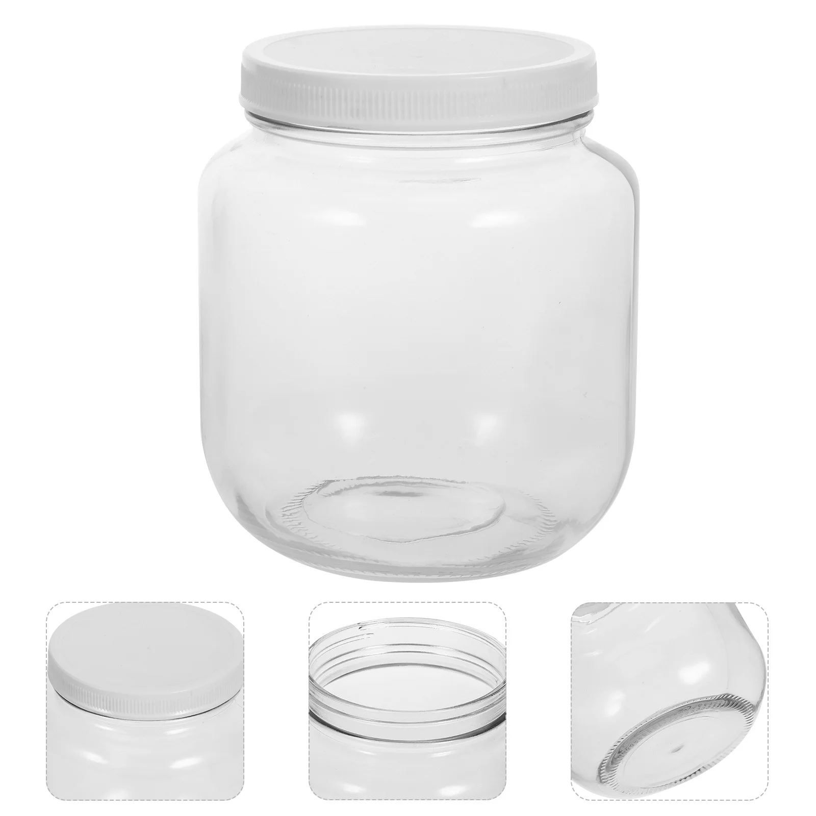 

Half Gallon Glass Food Storage Jar with Airtight Plastic Lid Wide Mouth Container for Dry Goods Tea Coffee Beans Dried Fruits