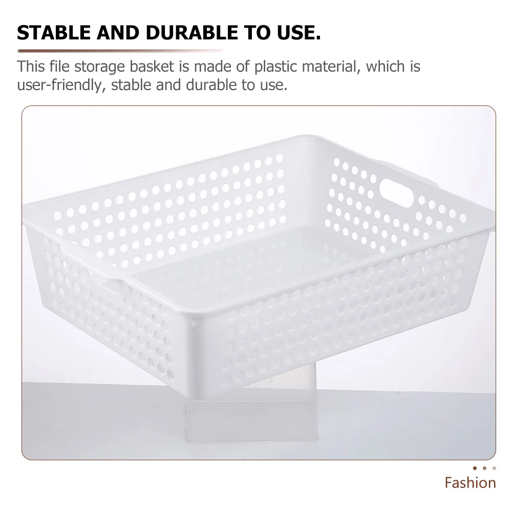 

4Pcs Plastic File Basket Large School Storage Desktop Organizer Creative Sundries Holder Decorative Organizer
