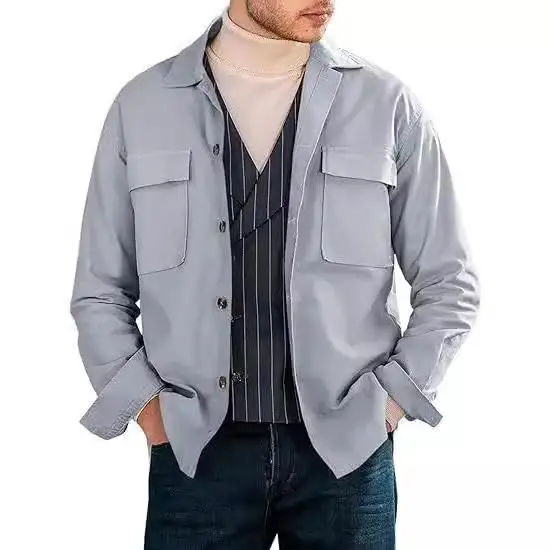 

Men's Trendy Long Sweed Shirt with Collar Sporty Other Material 100% Unbranded Other Style Other Sleeve Length Long Summer Pu...