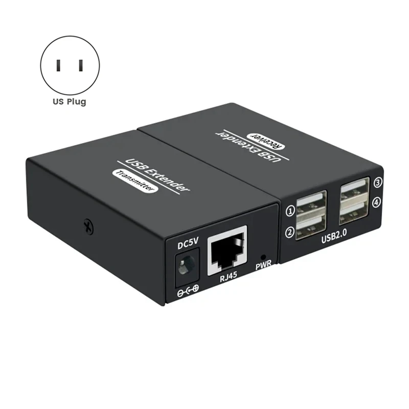A35Q-120M 4 Poorten USB Extender Over Ethernet RJ45 Cat6 Kabel Hub Adapter Converter Voor Toetsenbord Muis Printer Scanner