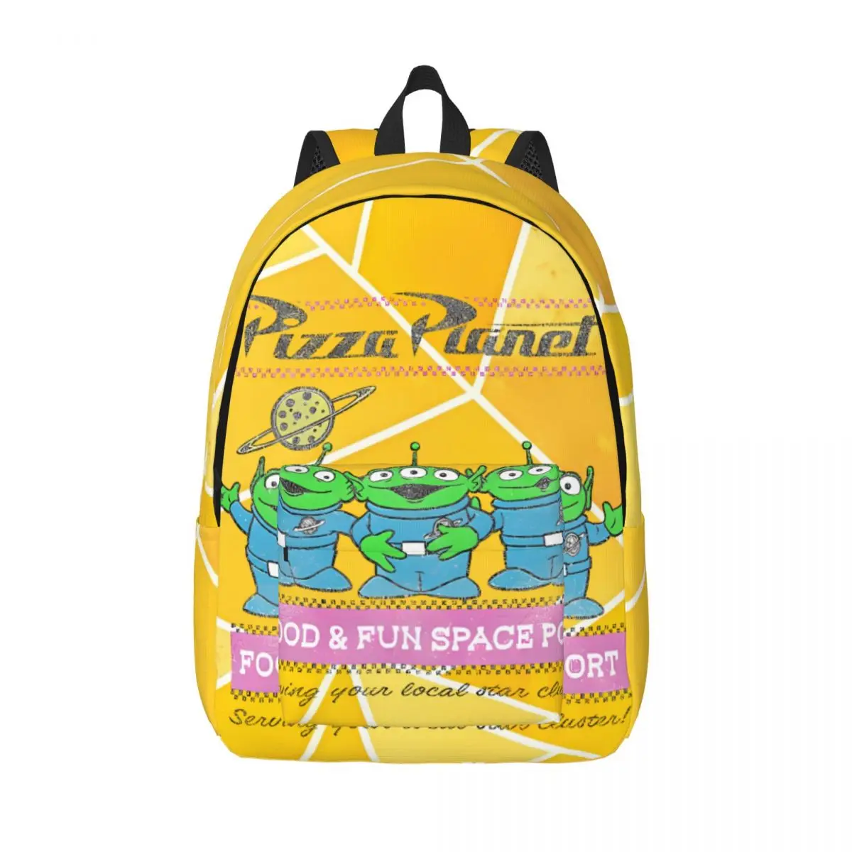 

Harajuku Design Pizza Planet Pastel Logo Children's Bags Campus Large Capacity Toy Story Boys Children's Bags Birthday Gift