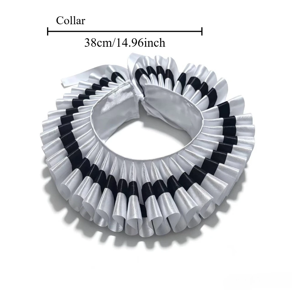 Renaissance Satin Contrast Color Matching Accessory 3D Ruffle Ruff Collar Halloween Cosplay Stage Dress-up Accessory