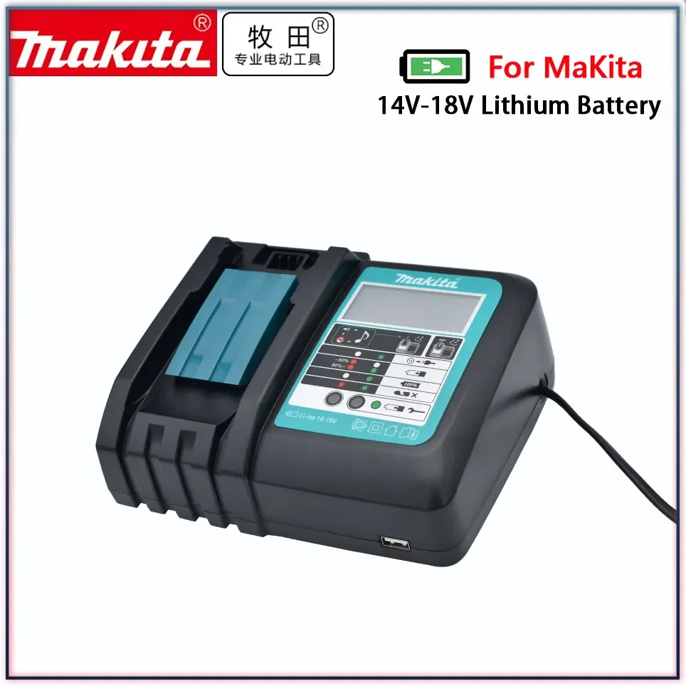 

18VRC Battery Charger Makita 3A 6A 14.4V 18V Bl1830 Bl1430 BL1860 BL1890 Tool Power Charger USB Prot 18VRF Cooling Fan