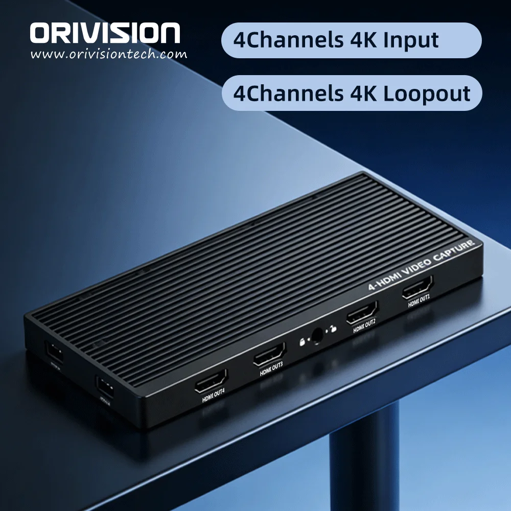 

4-канальная карта видеозахвата 4K UVC HDMI USB3.0 USB2.0 для потоковой передачи видео через OBS, VLC, Xbox, PS4 для прямых трансляций