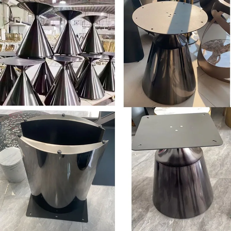 

Подставка для стола из сланца с кронштейном из нержавеющей стали, черная титановая опора для обеденного стола, мраморное основание, опорная ножка.