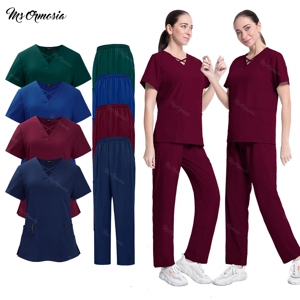 

Hospital Scrubs Sets Nurse Accessories Medical Clothing for Women Work Uniforms Dental Clinic Beauty Salon Spa Workwear Overalls