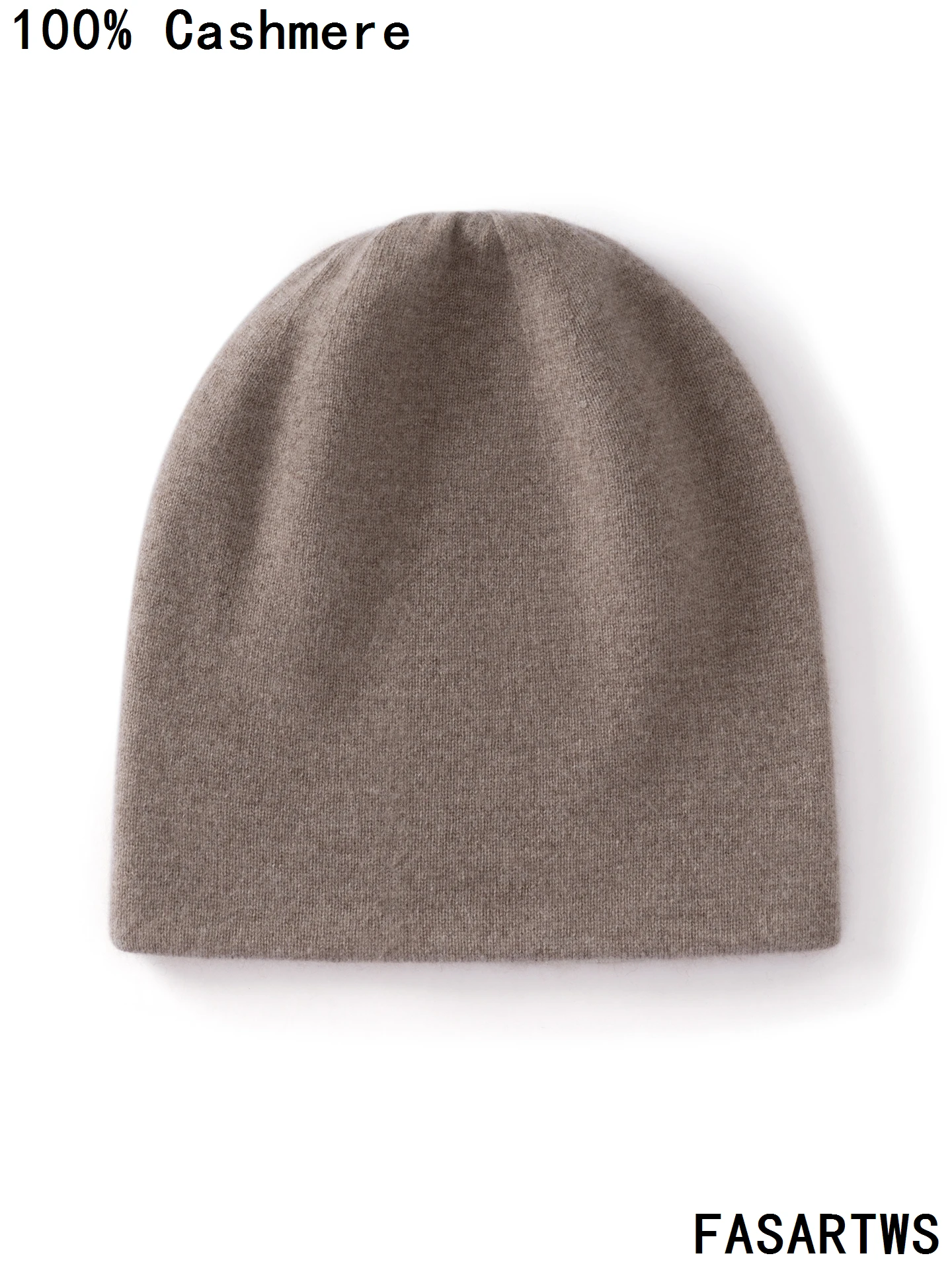 

FASARTWS 100% Cashmere Beanie Cap Unisex Winter Casual Knitted Seamless Double-Deck Hat Thick Keep Warm Hat Women/Men Solid Hat