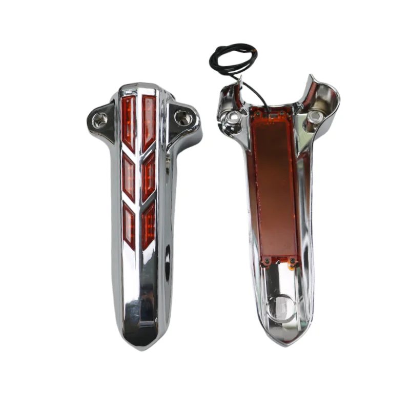 Motorcycle Front LED Light Lower Leg Fork Cover for Harley FLHR FLHTK FLHX 14-22 Touring Electra Glide Road King