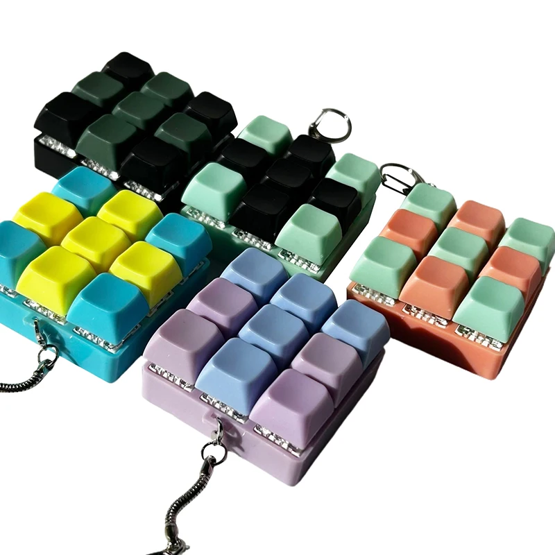 9 teclas teclado mecânico eixo testador diy botão fidget keycap fidget chaveiro teclado brinquedos dedo teclado bonés brinquedo