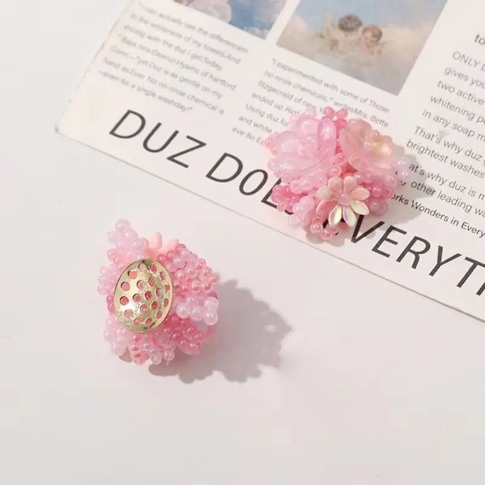 3D Design Flower Patches Transparent Jelly Non Slip Sturdy Beaded Applique Wholesale Pack DIY Buckle Shoe Flower Decoration