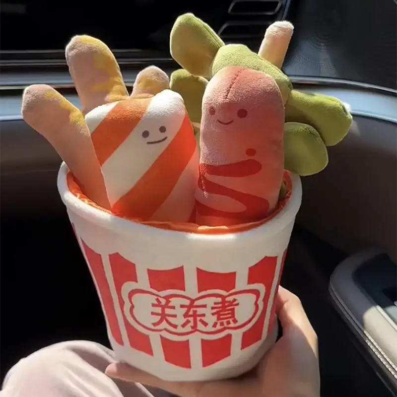 Cute Small Stuffed Food Spicy Hot Pot Plush With Oden Design Creative Toy Set Fast Foodies Soft Plush Toy For Decoration Boys