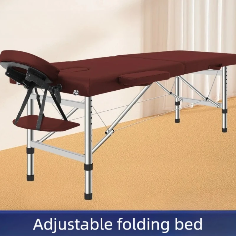 Adjustable Folding Beds Portable Beauty Beds Rehabilitation Traditional Acupuncture Bed Household Massage Bed with Headrest