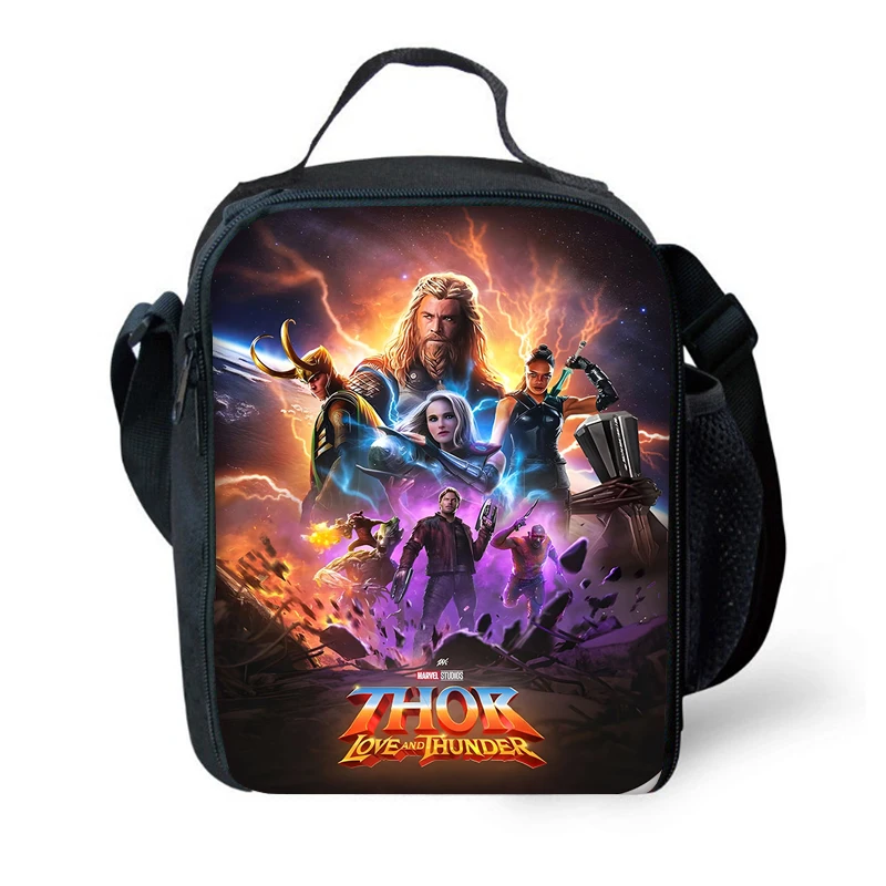 Child Insulated Anime Irons Man Large Capacity Bag for Boy and Girl Student Outdoor Picnic Resuable Thermal Cooler Lunch Box