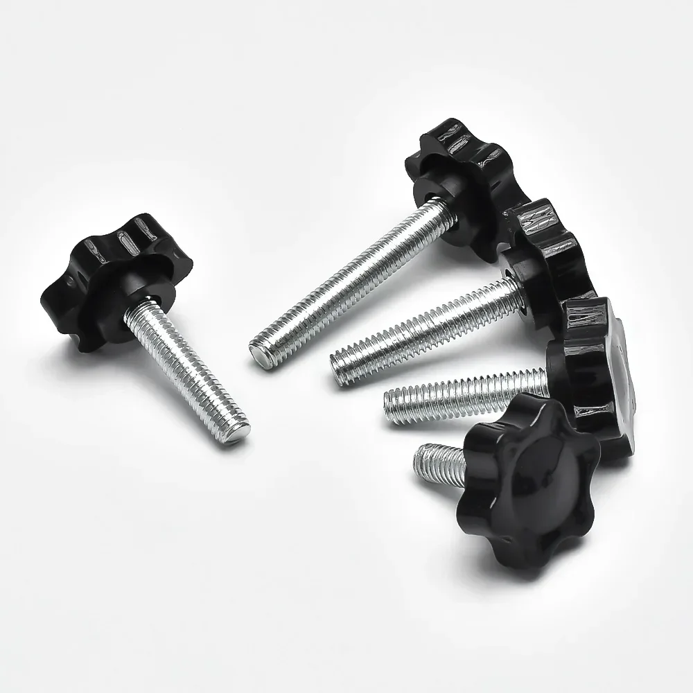 핸드 노브 나사 볼트 키트, M5 M6 M8 플럼 핸들, 6 성급 접착제 별 모양 헤드 나사 클램핑 엄지 핸들 기계 볼트 너트