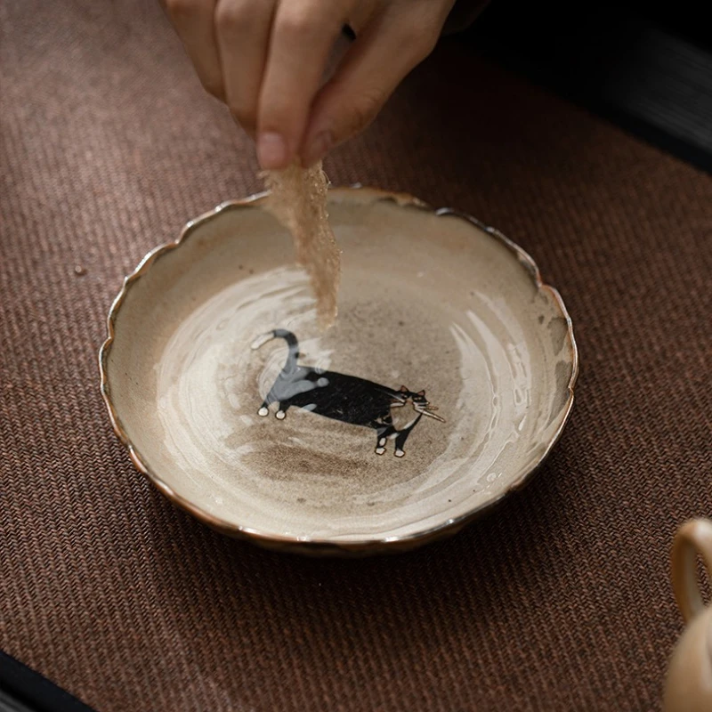 

Gongfu Tea Ceramic Tray Teapot Stand Heat Insulation Coaster Modern Tea Set Accessories