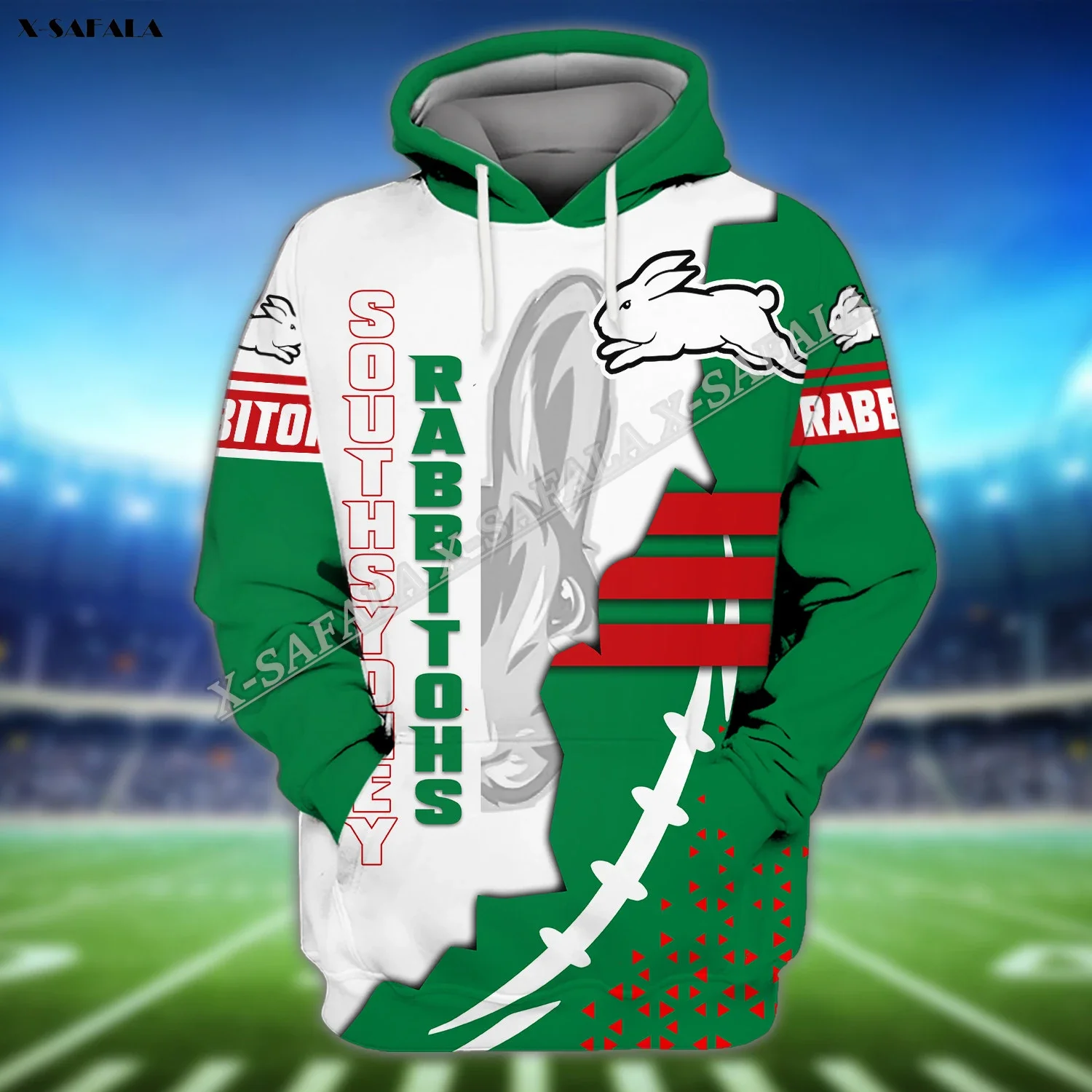 Australia Rugby Sport Rabbitohs 3D  Child Kid  Print Hoodie Men's Adult Outwear Shirt Pullover Sweatshirt Casual Jacket