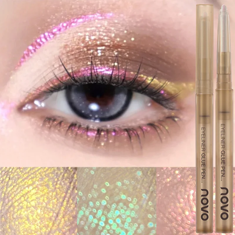 4 Colors Metallic Eyeliner Gel Pen Waterproof Refraction Glitter Pearlescent Eyeshadow Lying Silkworm Pencil Party Eyes Makeup