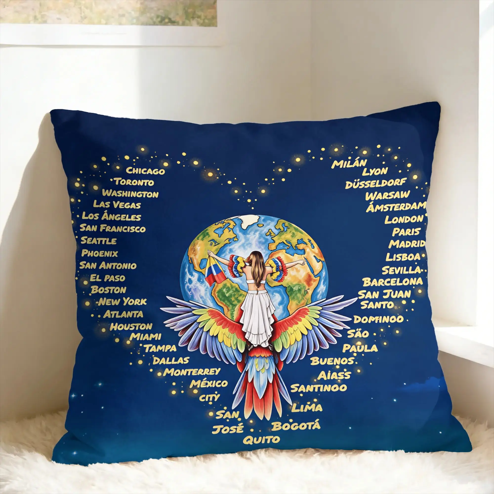 Pillow Cover Karols G Tropicoqueta Tour 2026  Fashion Pillow Case For Living Room Bed Chair Pillowcases