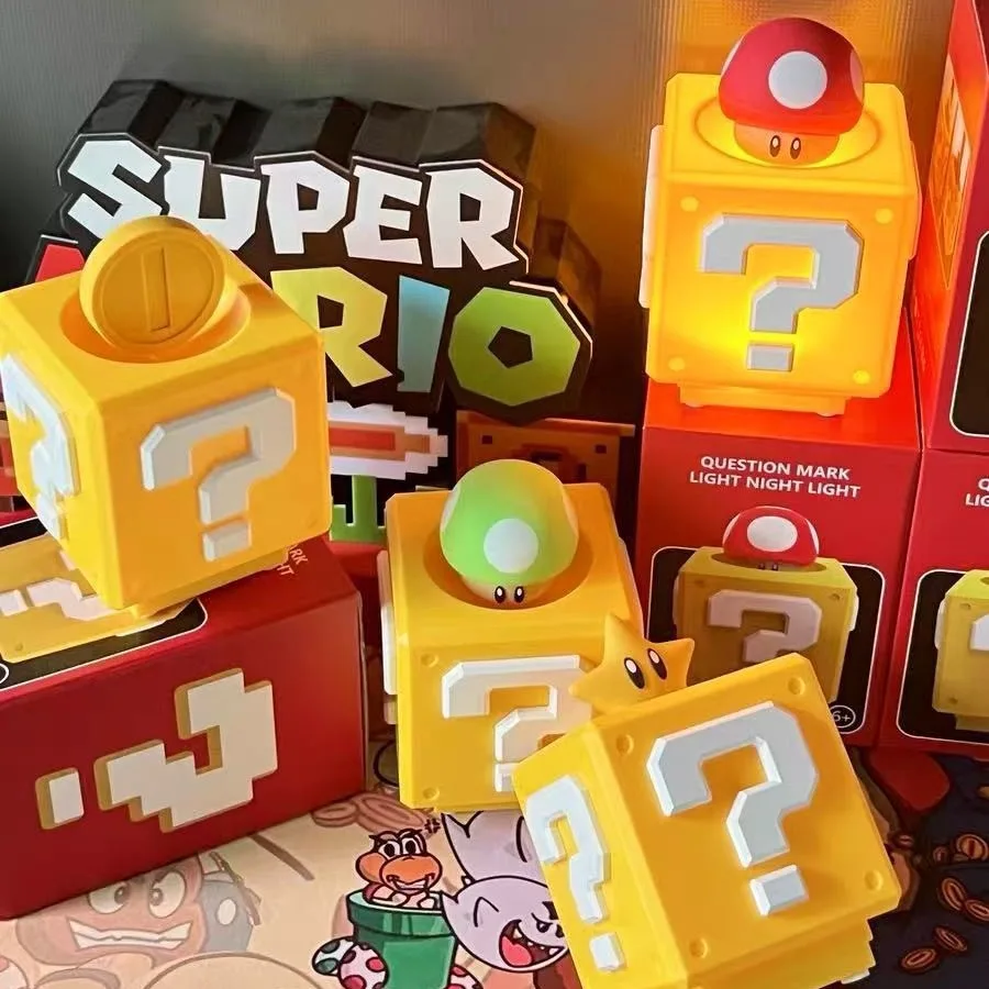 

Cute Sound Mushroom Question Mark Lamp Gold Coin Star Sound Game Atmosphere Lamp Pentagram Children Night Light