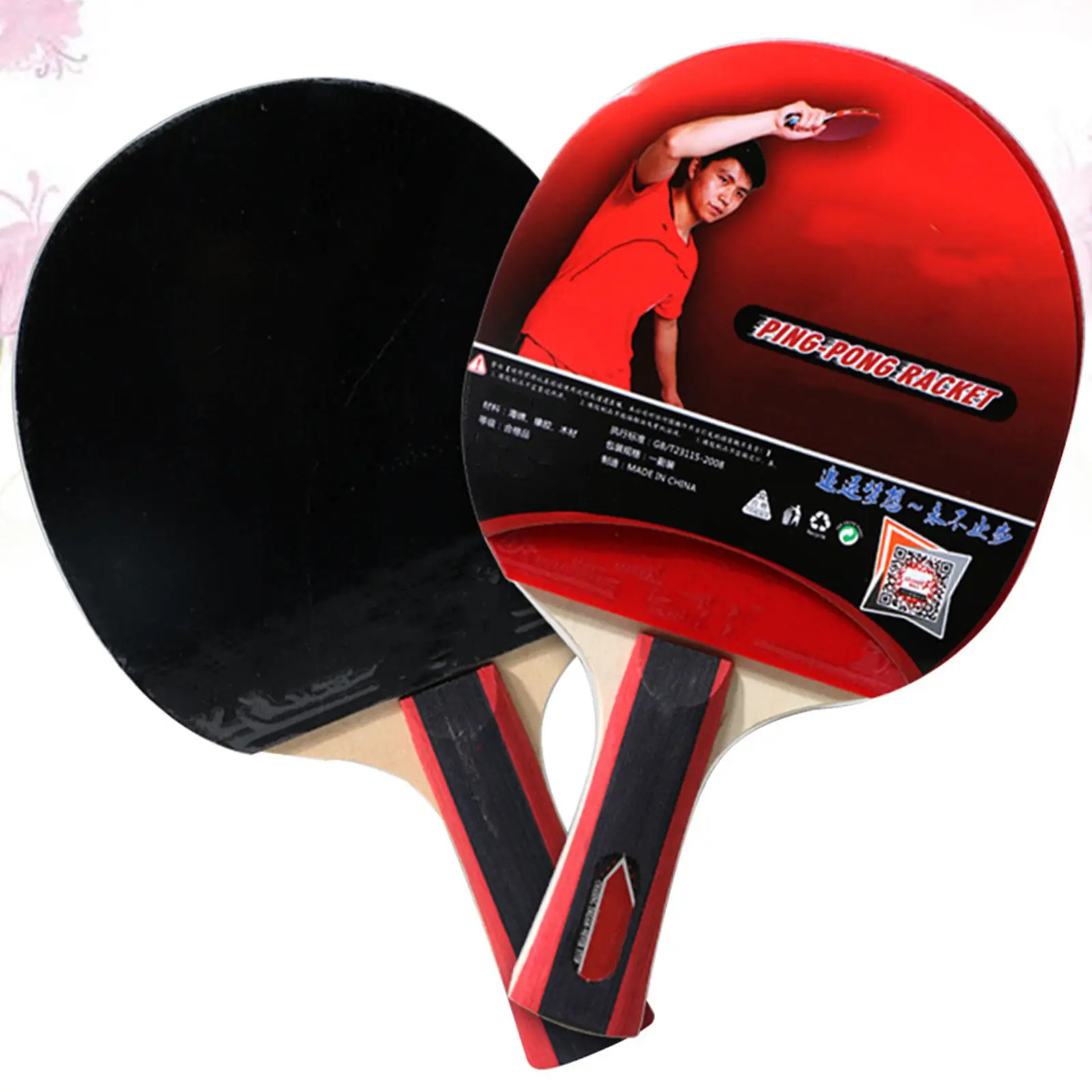 

Table Tennis Rackets Set Premium Anti-Slip Grip High-Elastic Surface for Fast Speed Control Ideal for Beginner Training Indoor