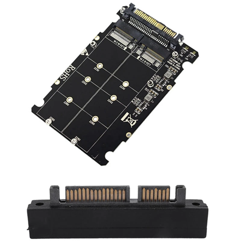 Right Angled 90 Degree SAS 22 Pin To 7 Pin+15 Pin SATA Adapter With 2 In 1 M.2 Nvme M.2 Key M Key B SSD To U.2 Adapter