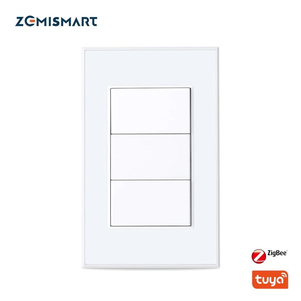 Zemismart Tuya Zigbee Smart 3 Gangs Light Switch Brazilian Wall Interrupter Alexa Google Home Work with Homekit