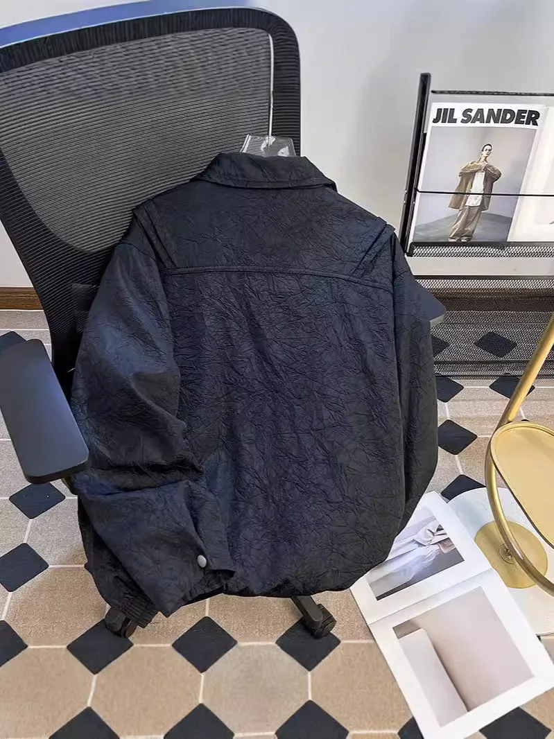 Biker Jackets Womens Jacket Air Scoop Denim Printed Snap-Button Boxy Fit Hipster City Commute Edgy Lightweight Moisture Outdoors