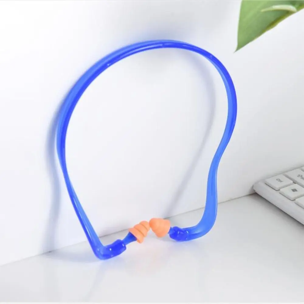 Head-mounted Anti-Noise Earplugs Blue Frame Silicone Noise Reduction Ear Plug Working Sleeping Sleeping Swimming Unisex Earmuff