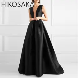 Customized A-Line Minimalist Elegant Engagement Formal Evening Dress Jewel Neck Sleeveless Ankle Length Stretch Satin Robe Soire