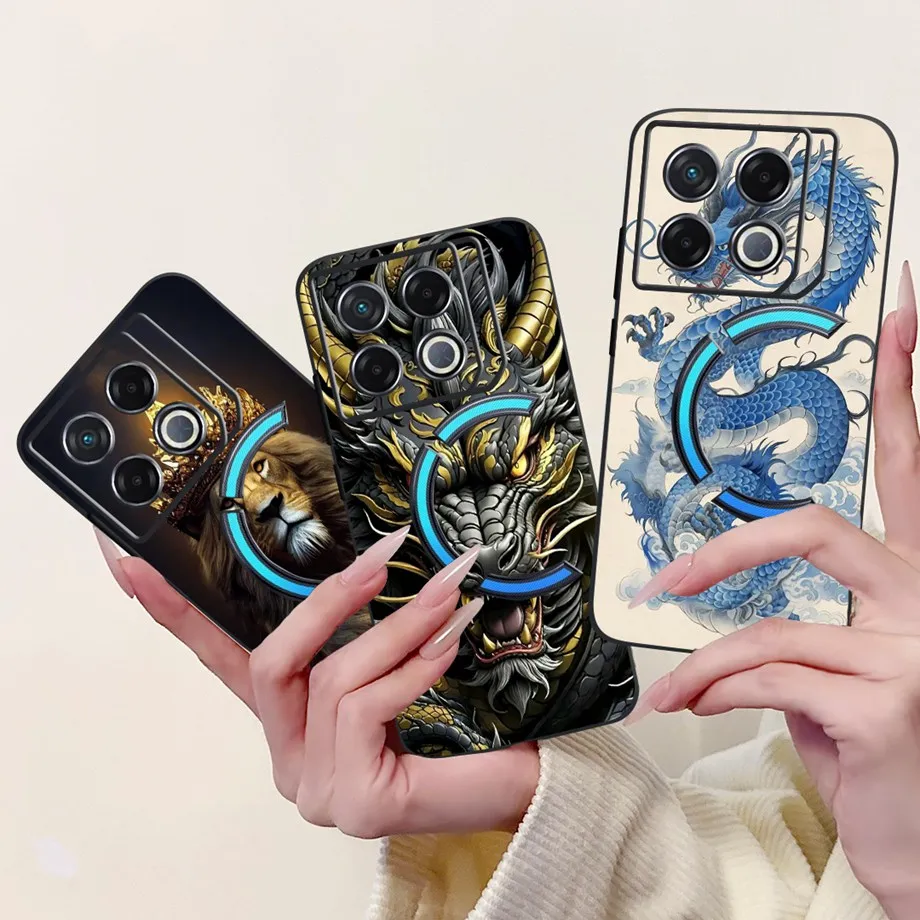 For Infinix GT 20 Pro X6871 Case Cute Animals Tiger Lion Dragon Cartoon Phone Cover GT20Pro Soft TPU Matte Silicone Coque Capa