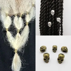 5pcs skull beads Viking Beard Beads Alloy Hair Beads for Braids, Hair Jewelry Dreadlock Decorations beads